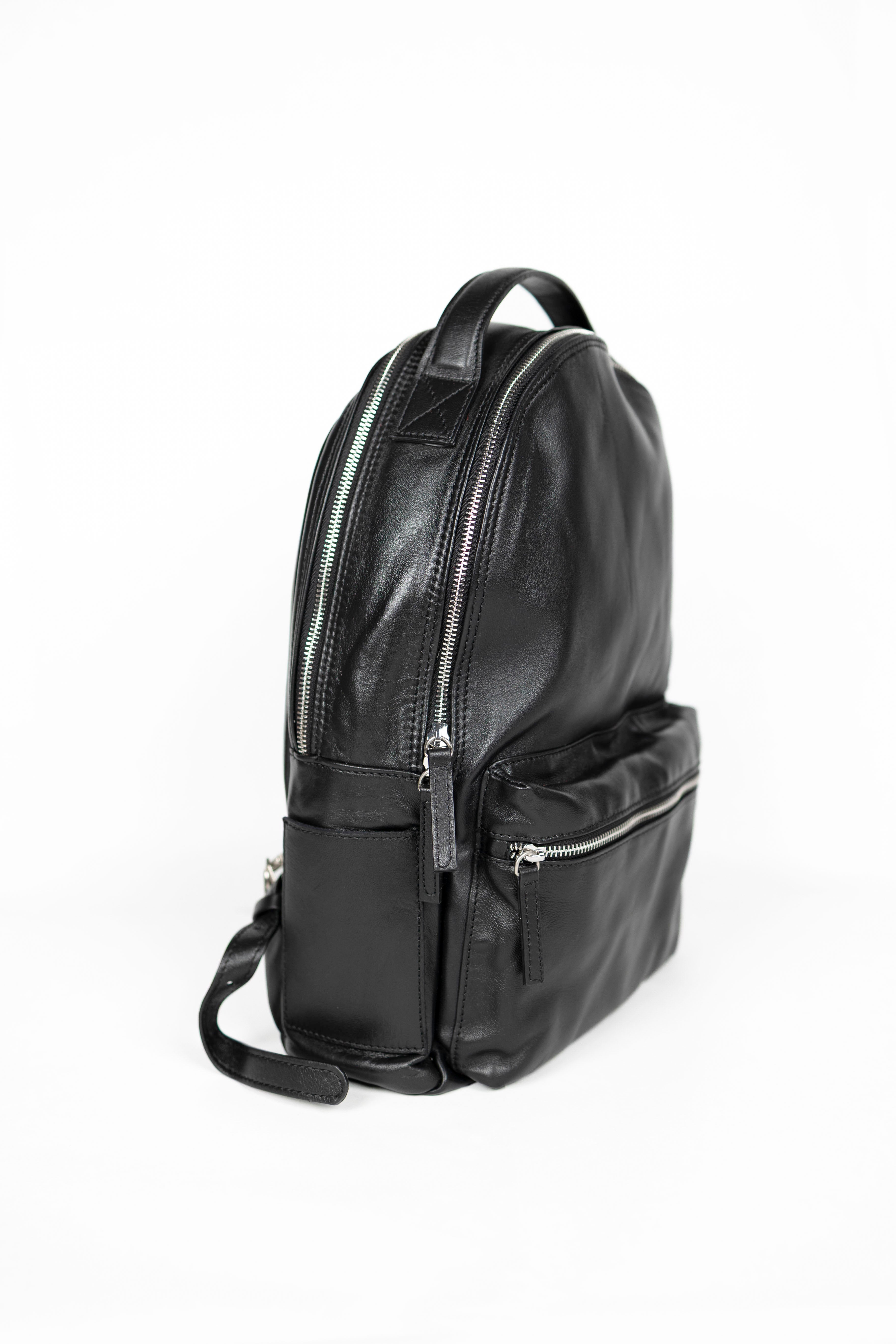 Lingua d’Oca Zaino Alex in Pelle Liscia Nappa Capretto | Trolley-Friendly & Tasca Frontale | 30x15x42 cm