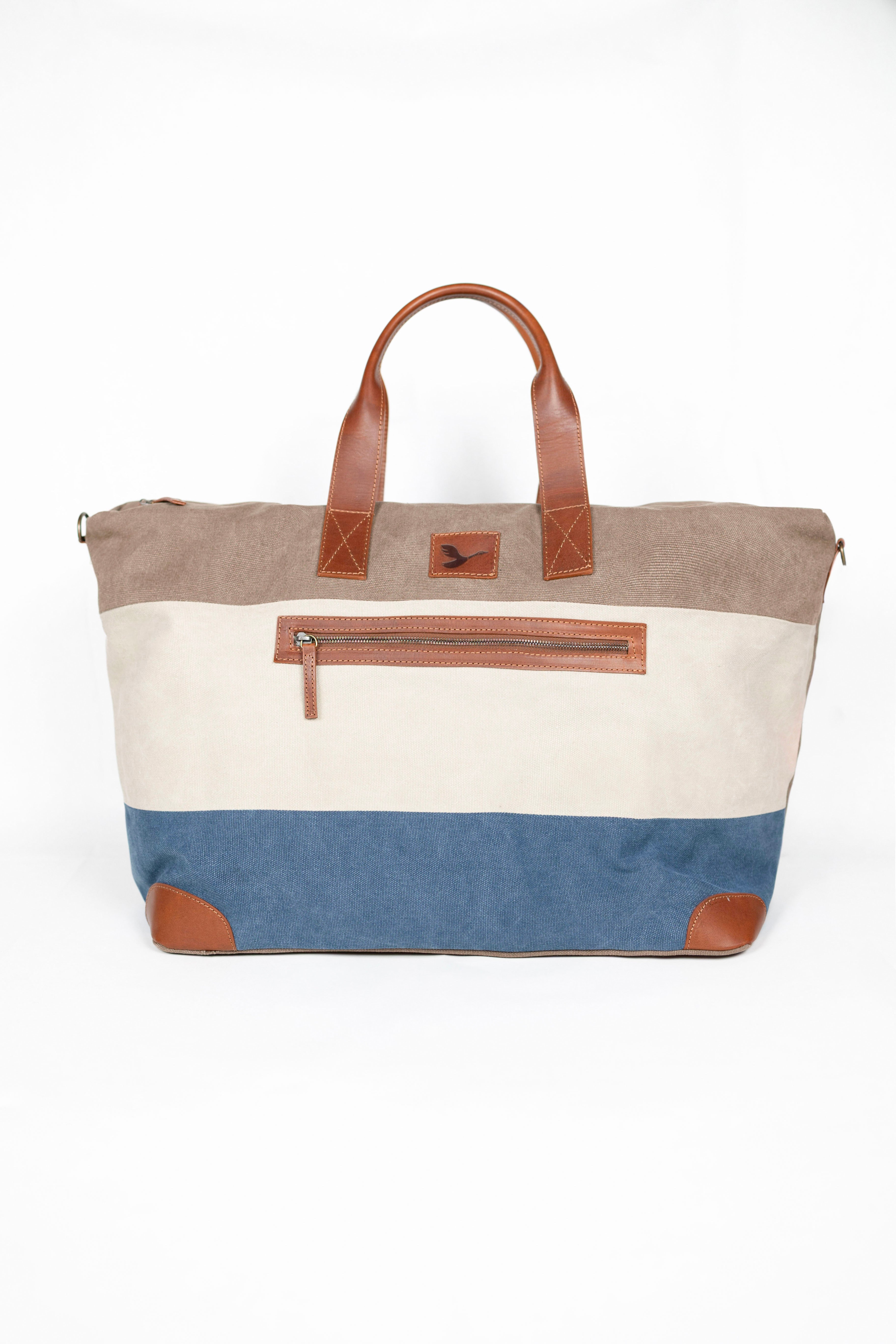 Lingua d’Oca Borsone Asia in Tessuto Canvas | Ampio e Leggero | 68x28x37 cm