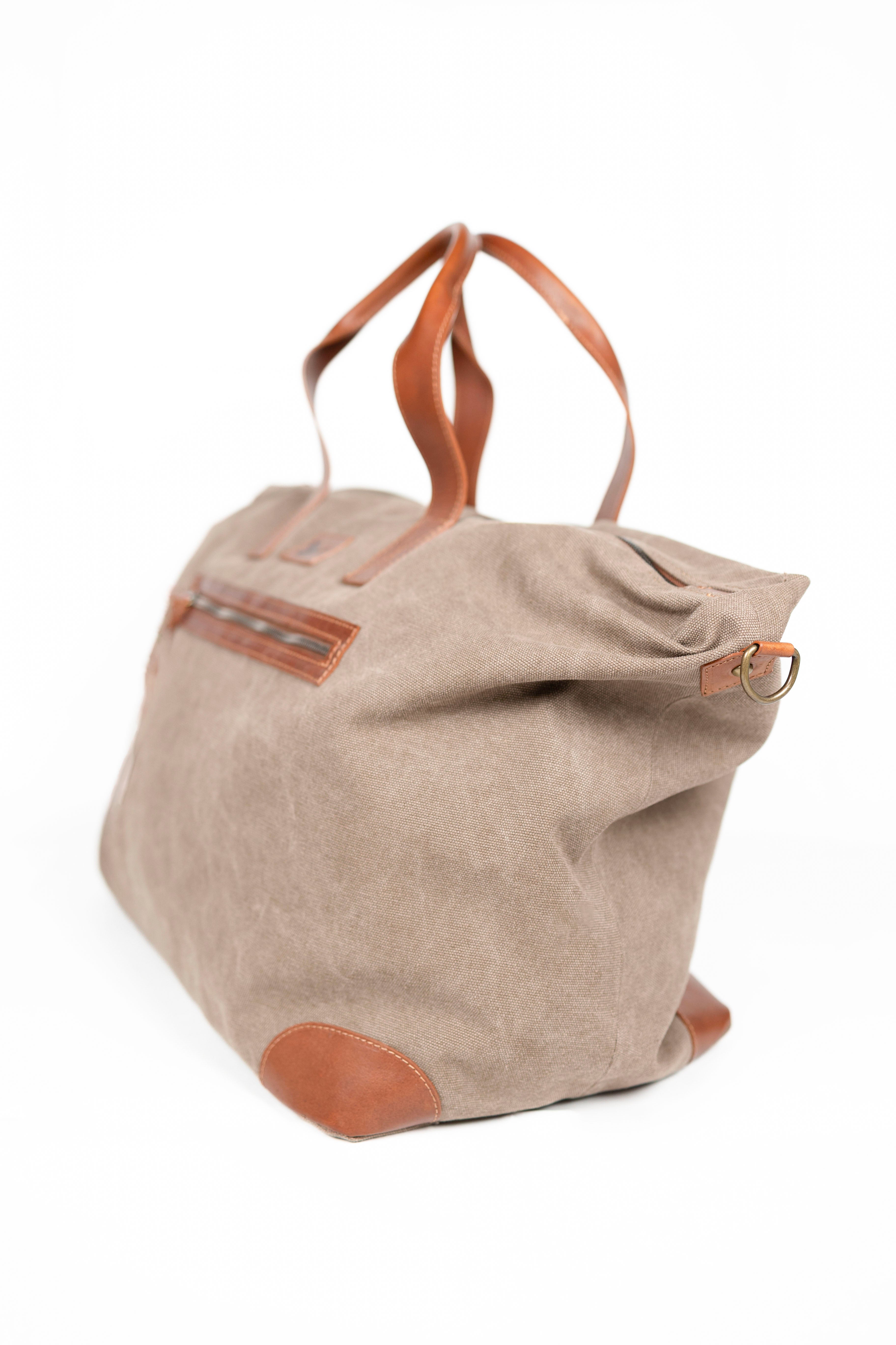 Lingua d’Oca Borsone Asia in Tessuto Canvas | Ampio e Leggero | 68x28x37 cm