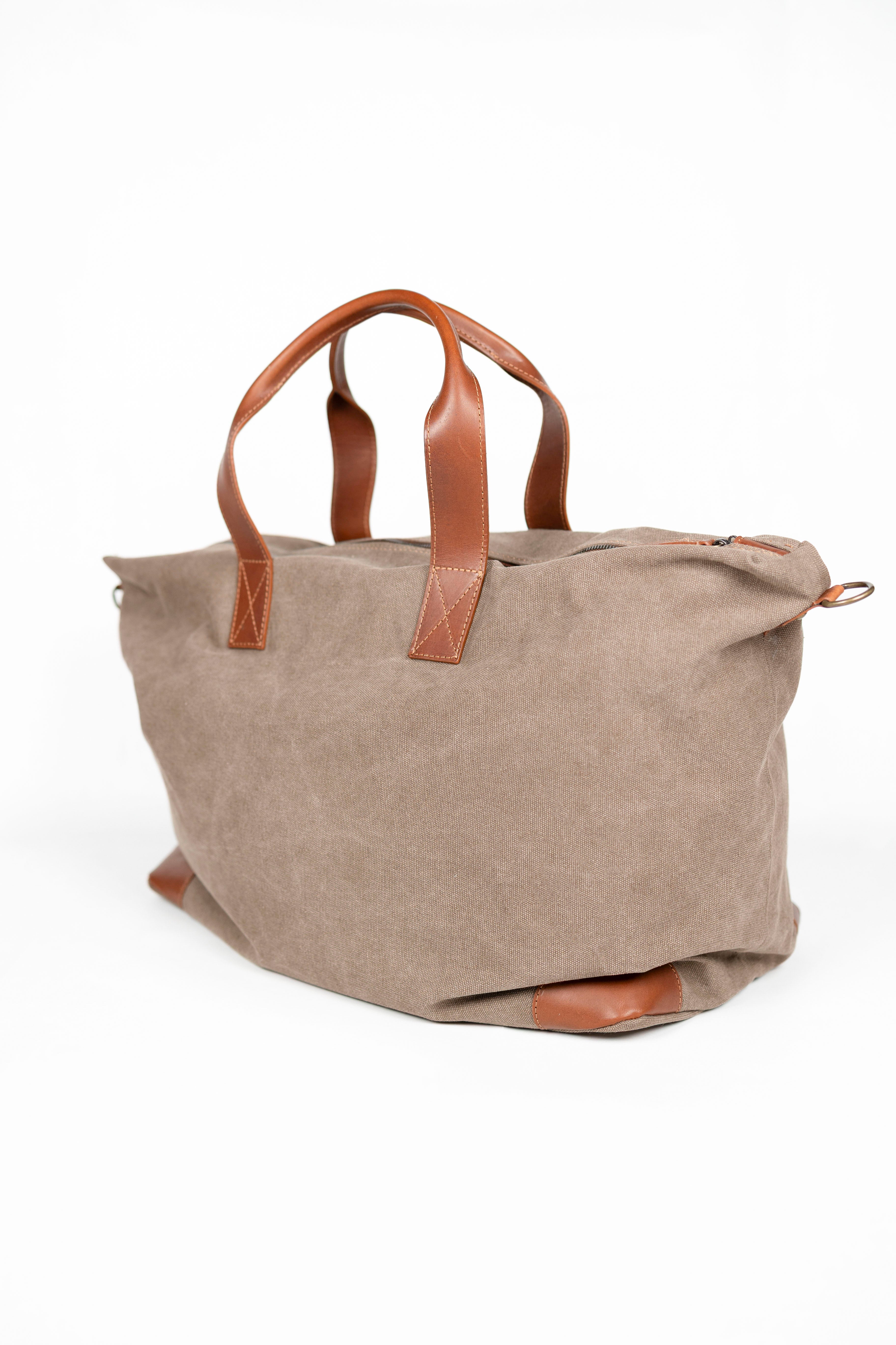 Lingua d’Oca Borsone Asia in Tessuto Canvas | Ampio e Leggero | 68x28x37 cm