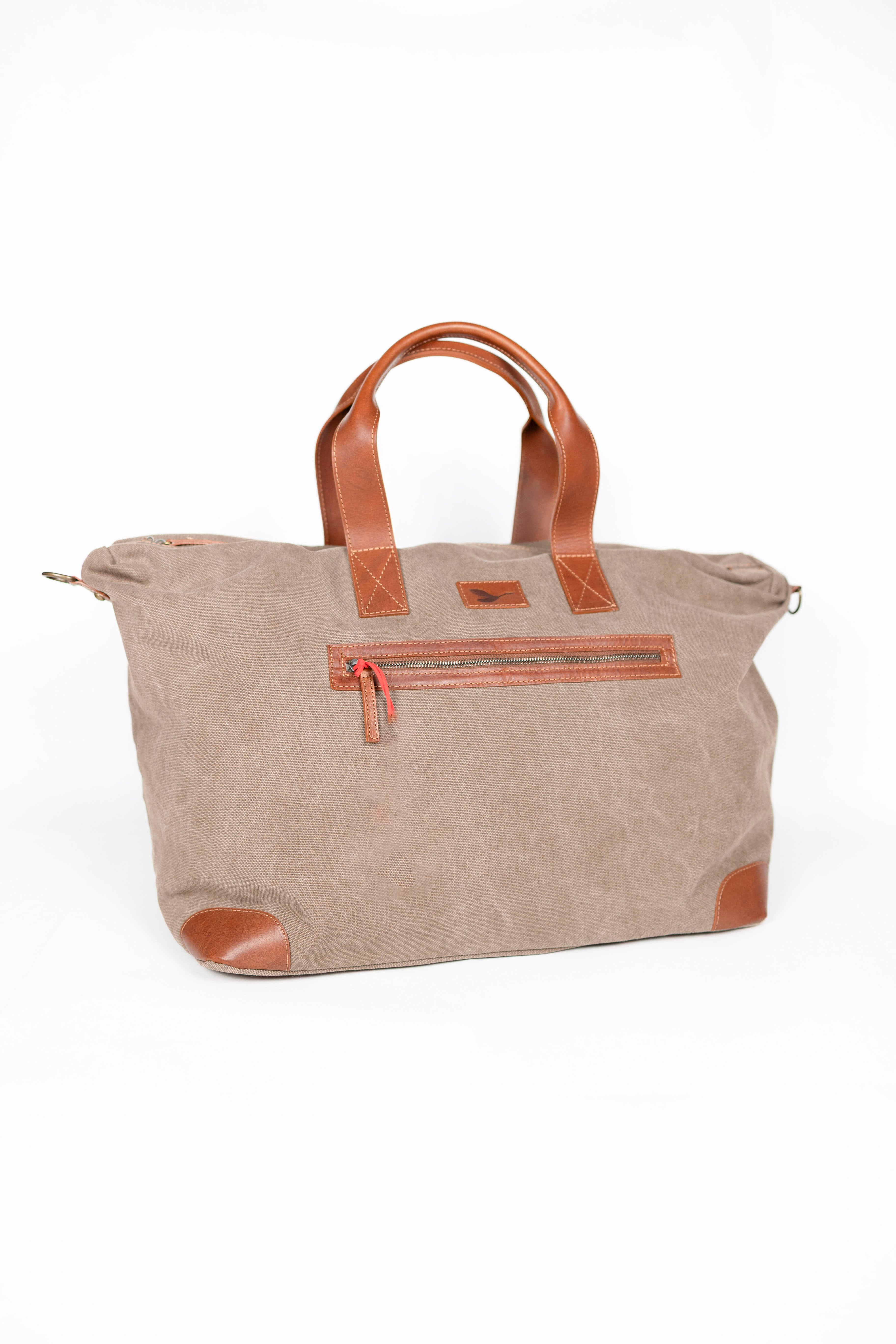 Lingua d’Oca Borsone Asia in Tessuto Canvas | Ampio e Leggero | 68x28x37 cm