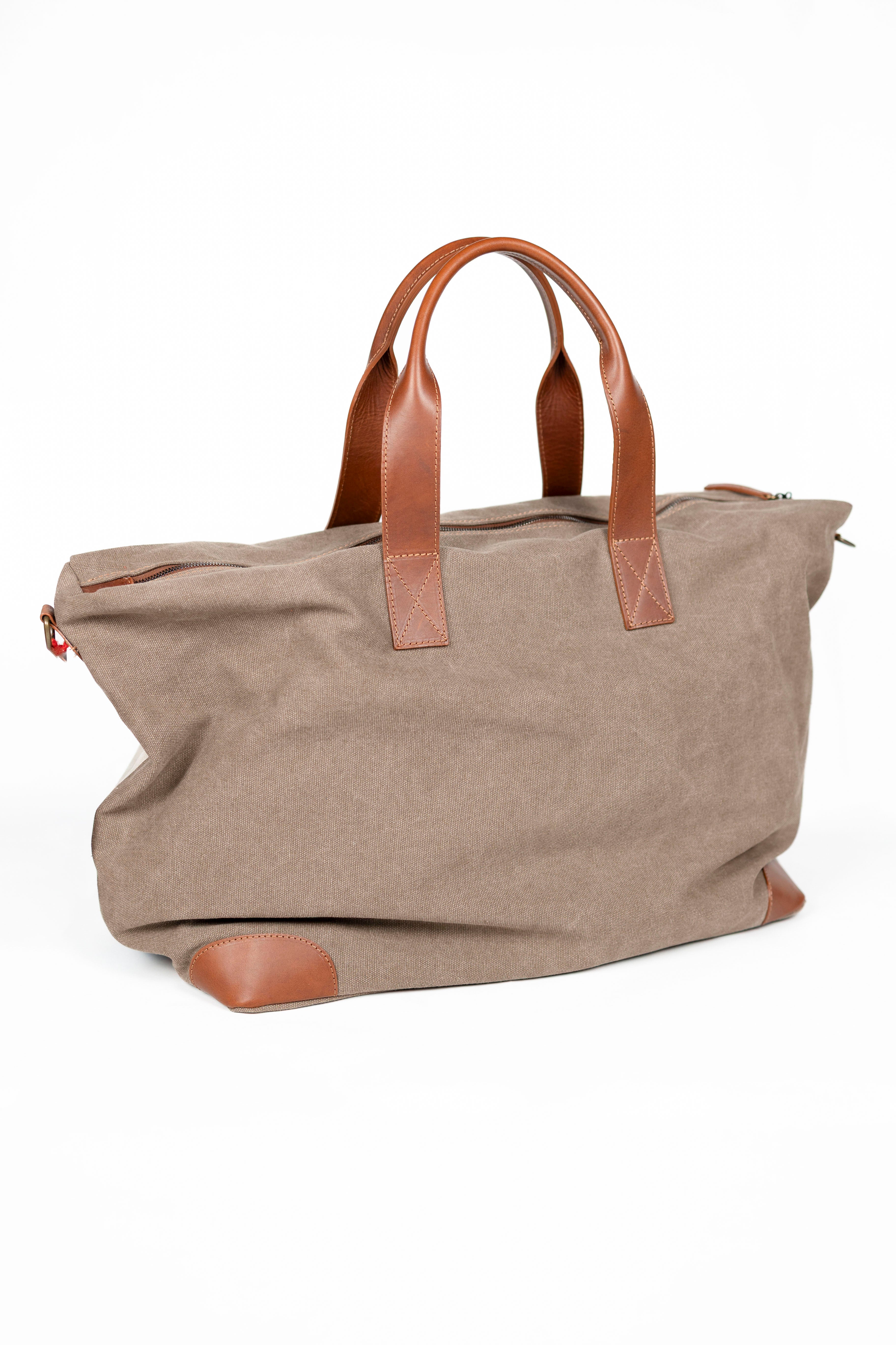 Lingua d’Oca Borsone Asia in Tessuto Canvas | Ampio e Leggero | 68x28x37 cm