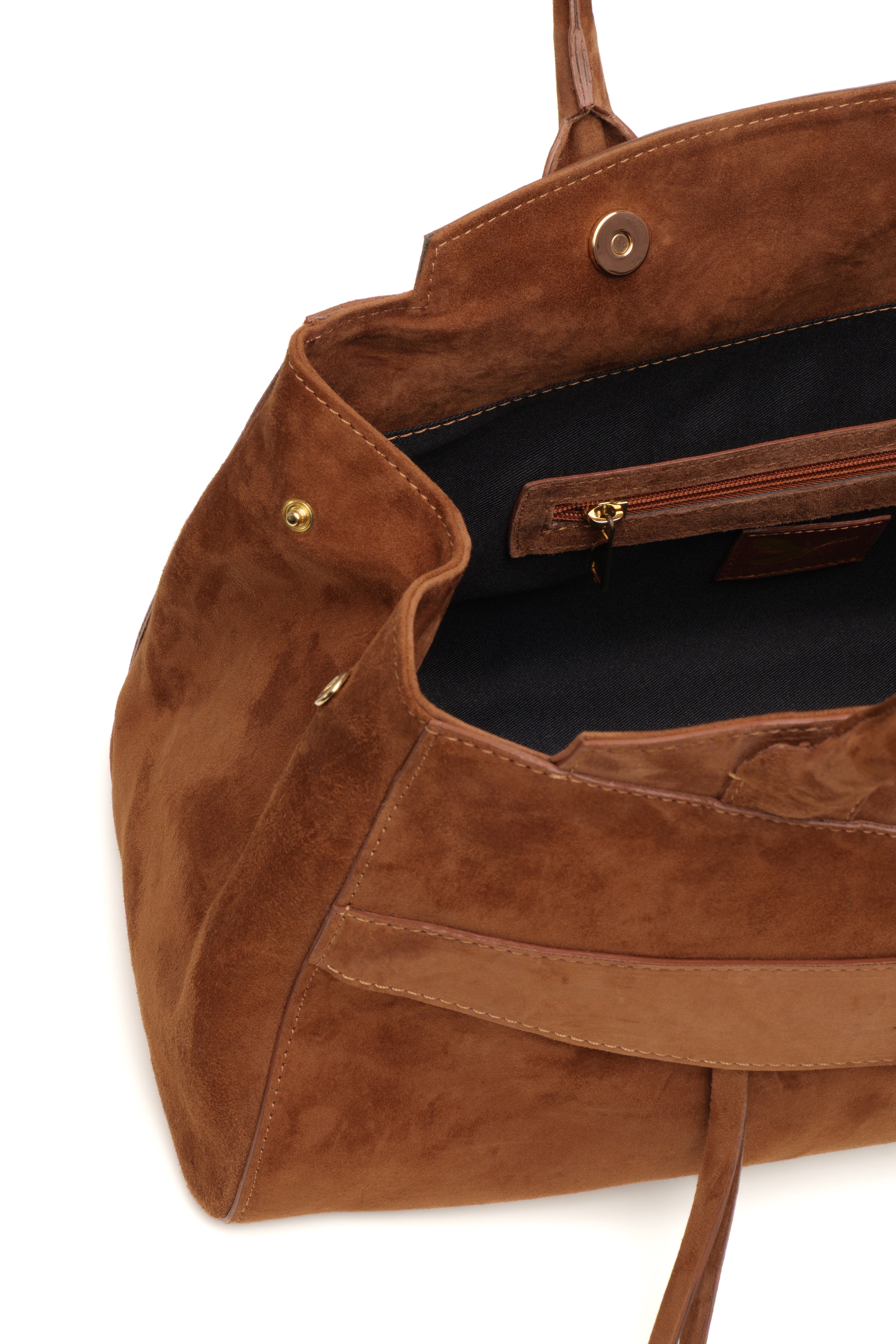 Lingua d’Oca Borsa Maya in Pelle Scamosciata 46x20x27 cm