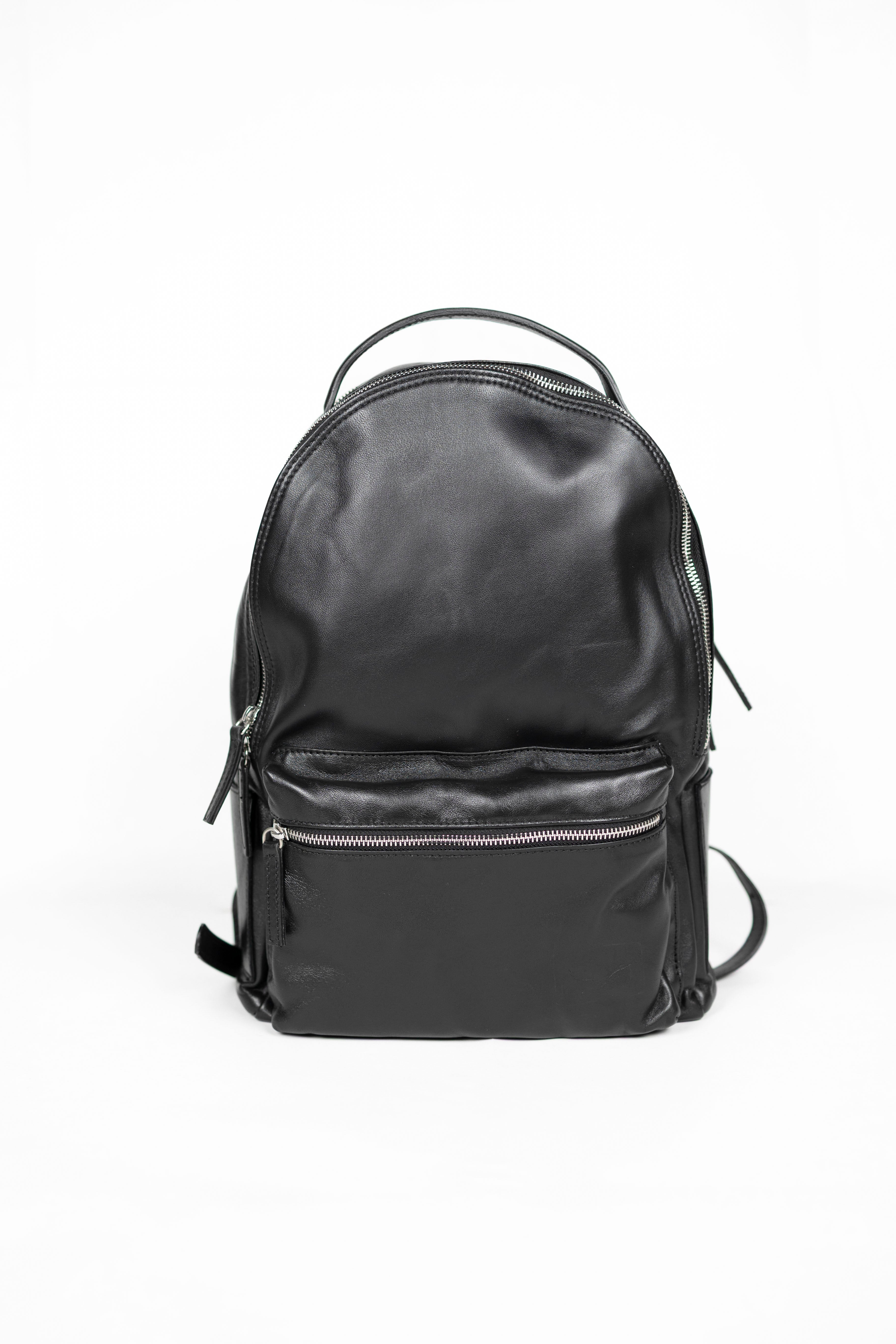 Lingua d’Oca Zaino Alex in Pelle Liscia Nappa Capretto | Trolley-Friendly & Tasca Frontale | 30x15x42 cm