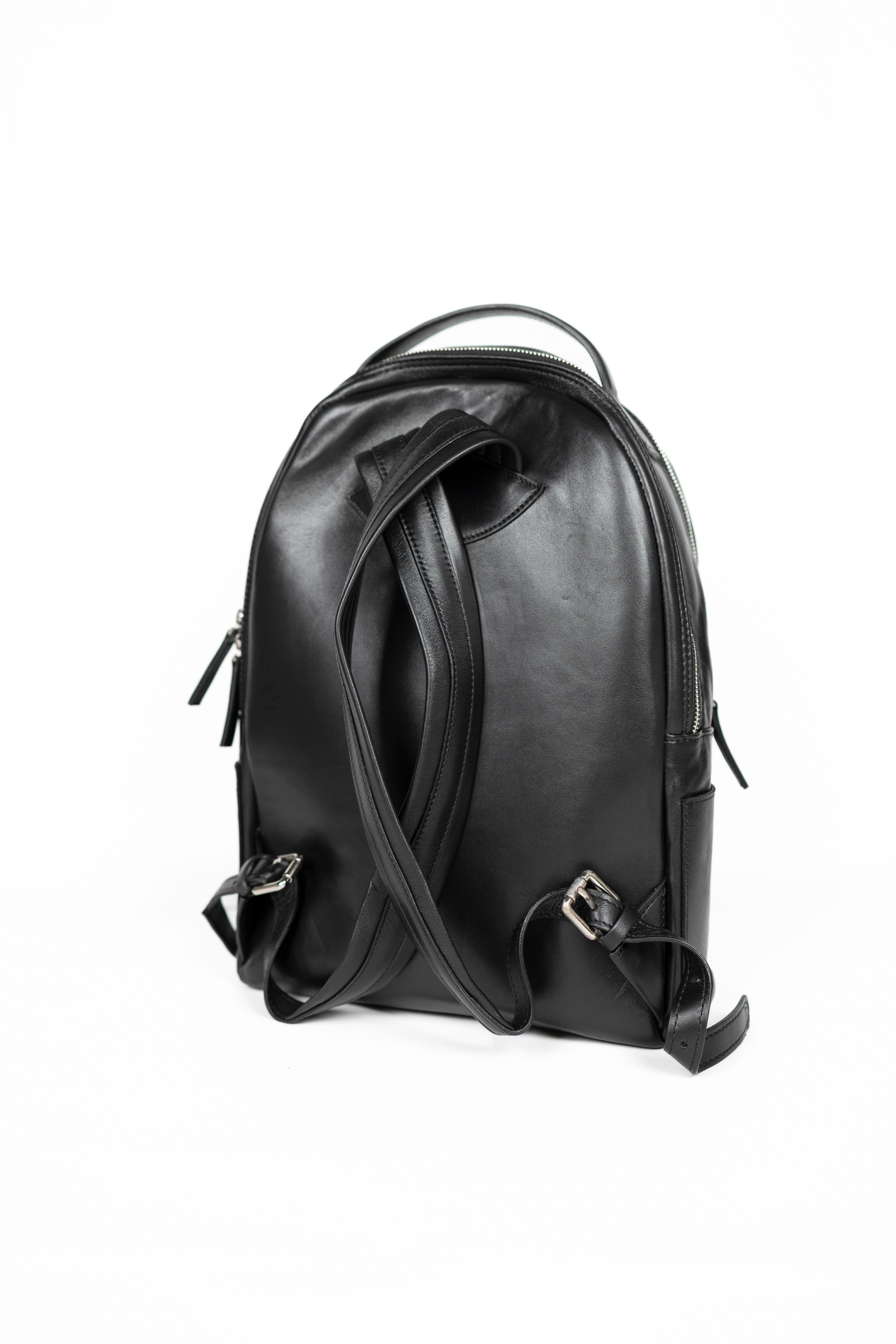 Lingua d’Oca Zaino Alex in Pelle Liscia Nappa Capretto | Trolley-Friendly & Tasca Frontale | 30x15x42 cm
