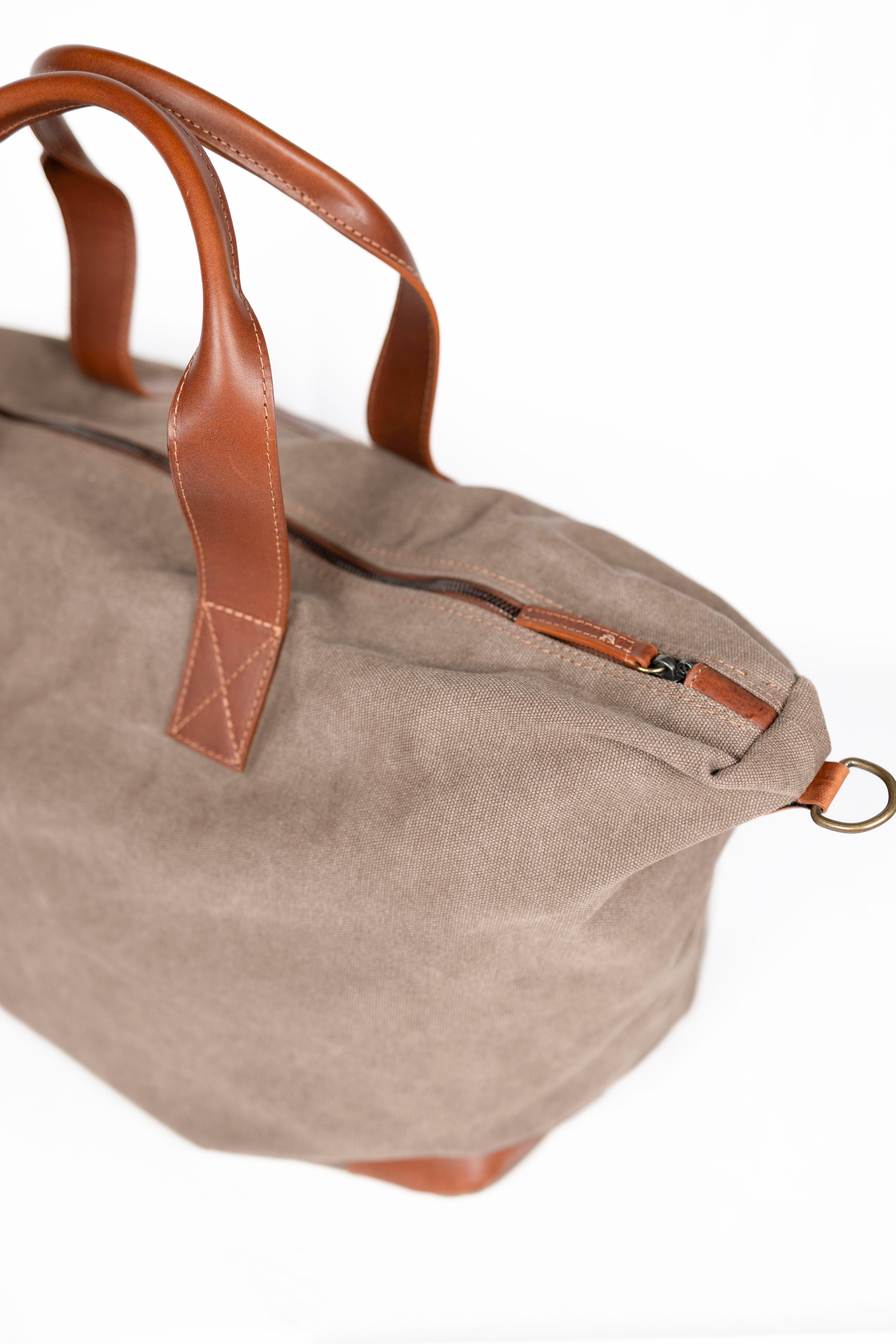 Lingua d’Oca Borsone Asia in Tessuto Canvas | Ampio e Leggero | 68x28x37 cm