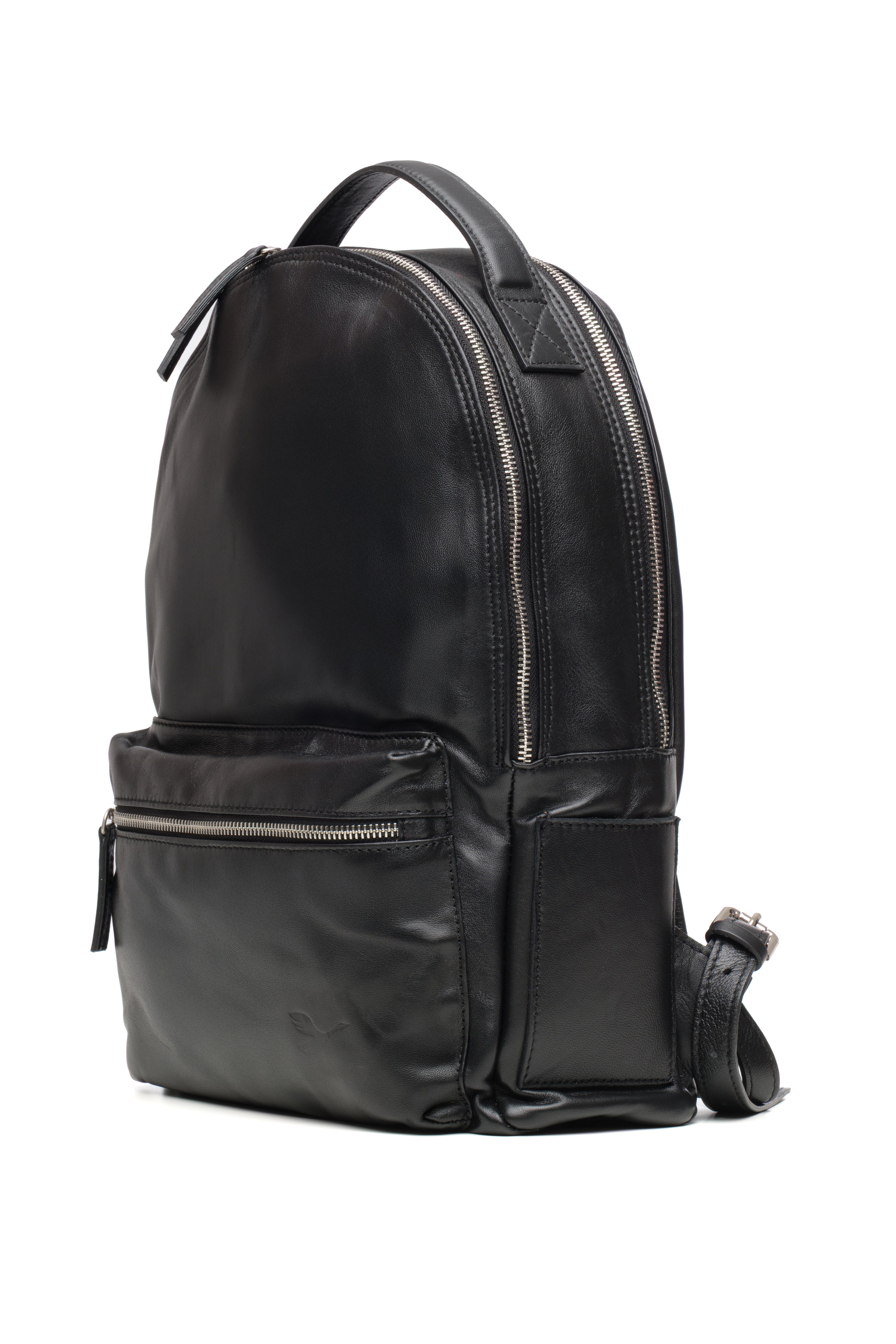 Lingua d’Oca Zaino Alex in Pelle Liscia Nappa Capretto | Trolley-Friendly & Tasca Frontale | 30x15x42 cm