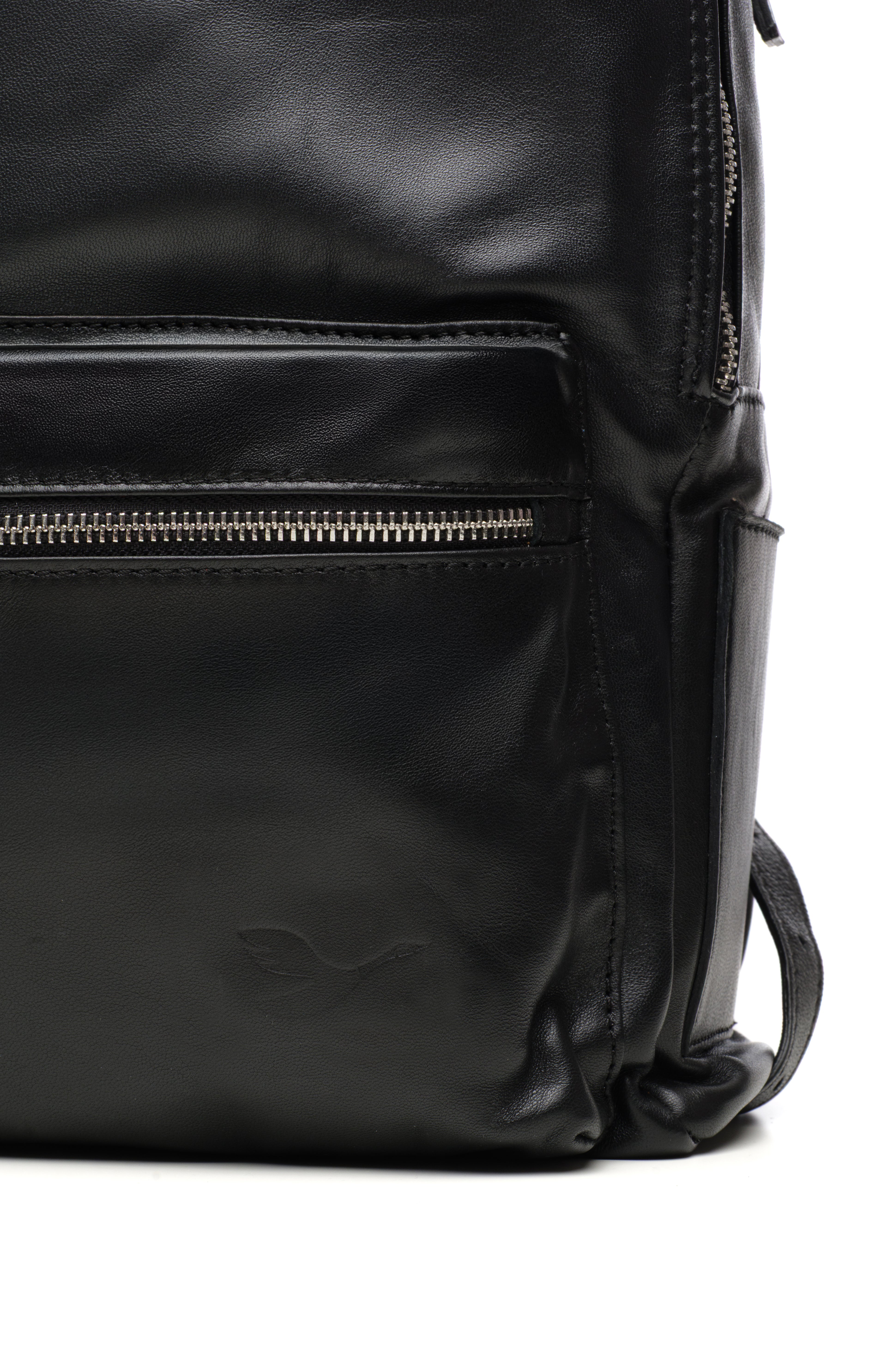 Lingua d’Oca Zaino Alex in Pelle Liscia Nappa Capretto | Trolley-Friendly & Tasca Frontale | 30x15x42 cm