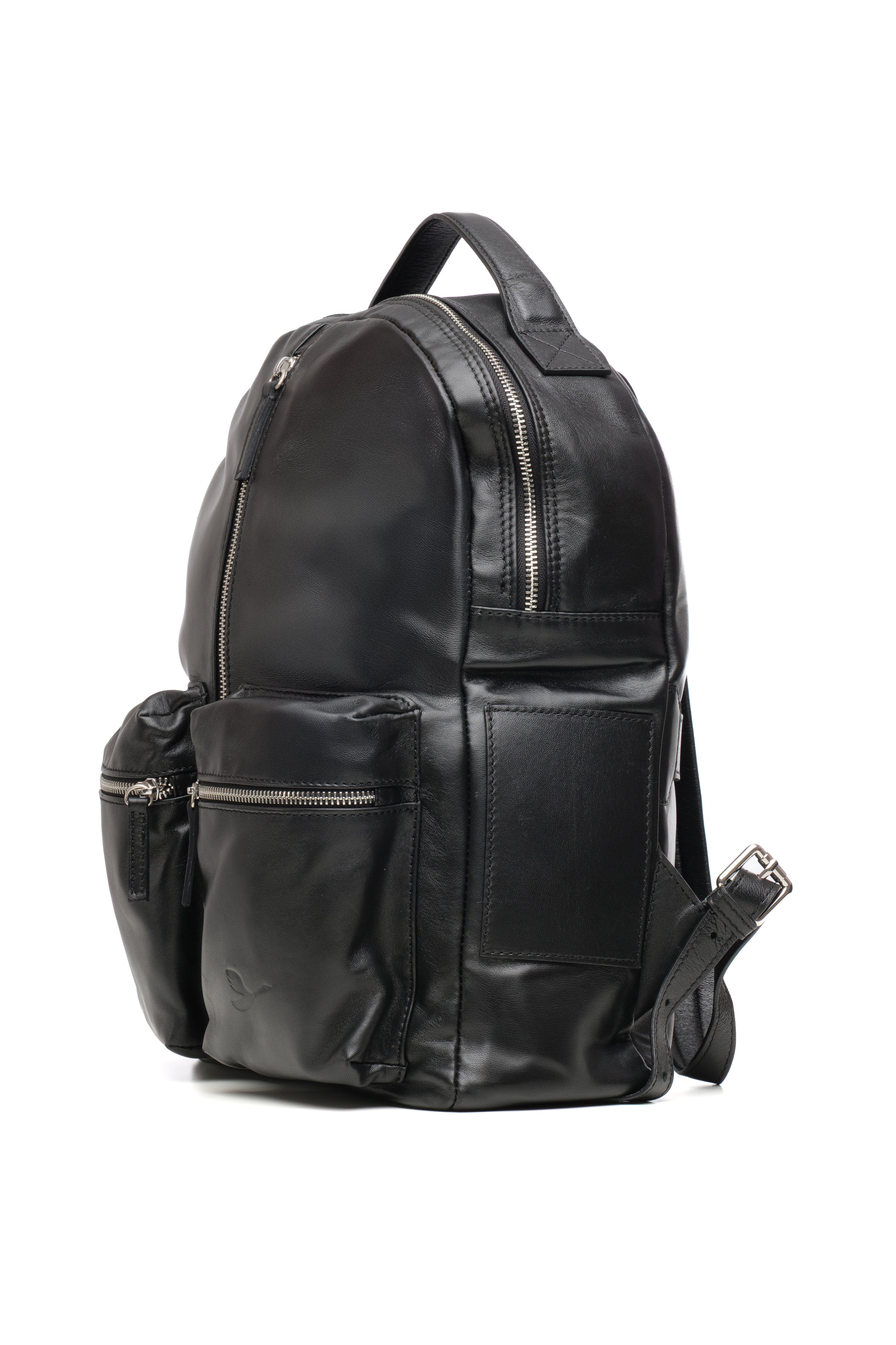 Lingua d’Oca Zaino Nadia in Pelle Liscia Nappa Capretto | Tasche Frontali & Design Funzionale | 35x22x44 cm