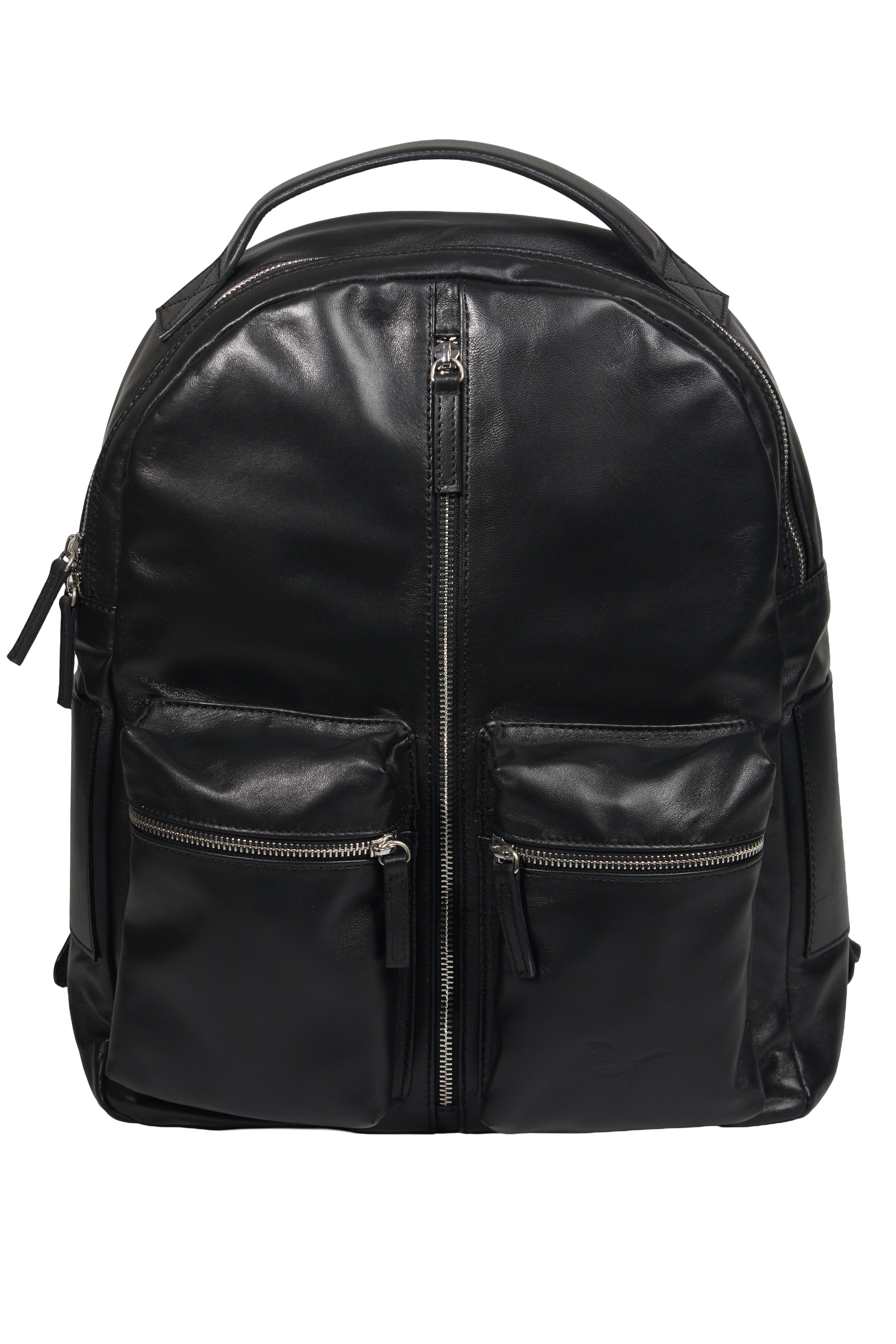 Lingua d’Oca Zaino Nadia in Pelle Liscia Nappa Capretto | Tasche Frontali & Design Funzionale | 35x22x44 cm